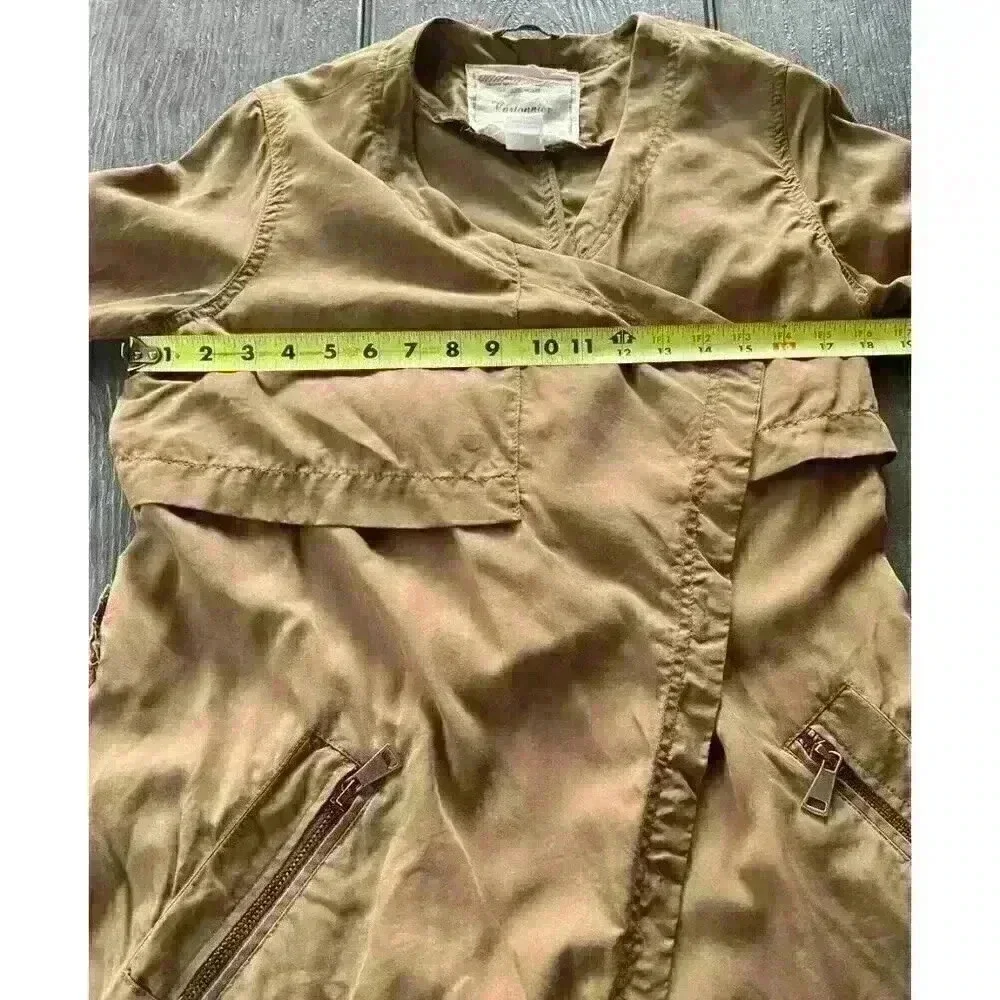 Anthropologie Cartonnier Trench Coat Women's Medium Brown Draped Daytripper